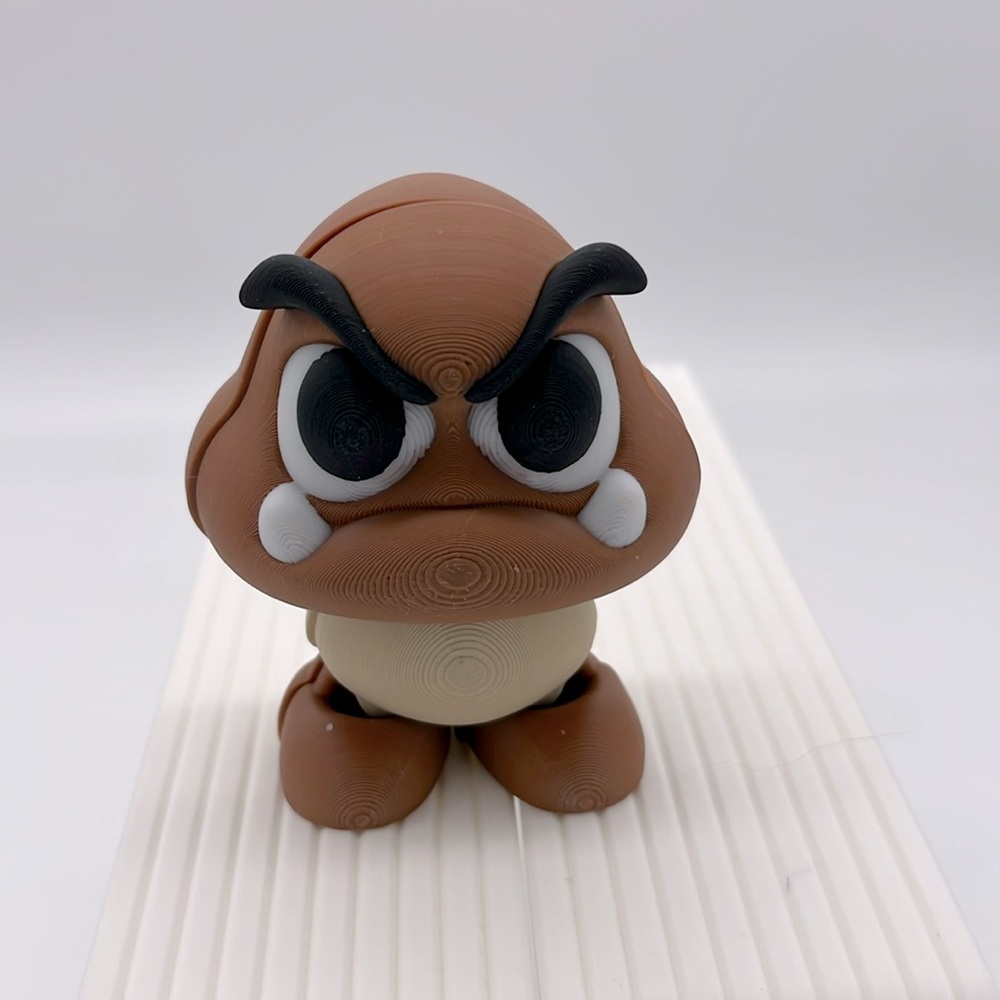 3D printed Articulated Nintendo Goomba Fidget Toy Fun Collec…